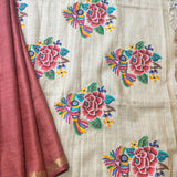 Tussar petit point saree