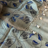 Ombre tussar handpainted saree