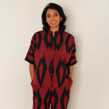 Elements Bonfire Relaxed Fit Ikat Shirt - Brick