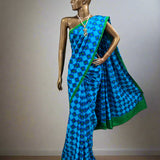 Mila mosaic printed kanchipuram silk saree