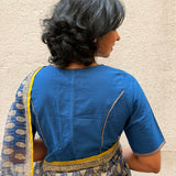 Sarla plain indigo cotton blouse