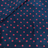 Pink Polka Block Printed Silk Fabric