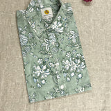 Pastel Green Floral Men's Shirt