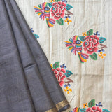 Tussar petit point saree