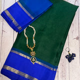 Mishrita midnight blue and green organza saree