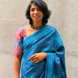 Pink Garden Kalamkari Silk Blouse