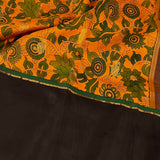 Mila korvai kalamkari printed kanchipuram silk saree