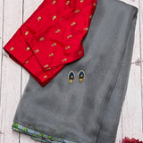 Mishrita organza saree with kanchi silk pallu