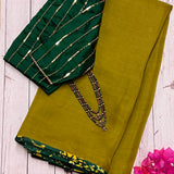 Mishrita organza saree with kanchi silk pallu