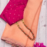 Mishrita organza saree with kanchi silk pallu