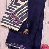 Mishrita organza saree with kanchi silk pallu