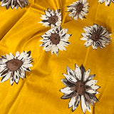 Mila sunflower printed kanchi silk fabric