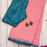 Mishrita chiffon saree with kanchi silk pallu