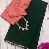 Mishrita chiffon saree with kanchi silk pallu