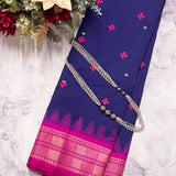 Kanchi cotton saree with silk border and Kutch embroidery