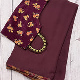 Mishrita chiffon saree with kanchi silk pallu