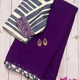 Mishrita chiffon saree with kanchi silk pallu