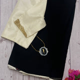 Mishrita chiffon saree with kanchi silk pallu