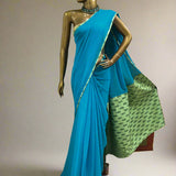 Mishrita chiffon saree with kanchi silk pallu