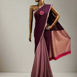 Mishrita chiffon saree with kanchi silk pallu