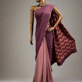 Mishrita chiffon saree with kanchi silk pallu