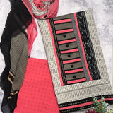 Grey cotton Ikat applique set