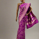 Magenta handwoven pure benaras  silk saree
