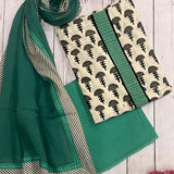 Hand printed cotton kurta set