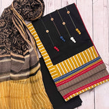 Solid appliqued cotton kurta set