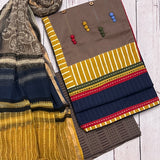 Solid appliqued cotton kurta set