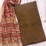 Linen embroidered kurta set