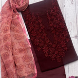 Linen embroidered kurta set