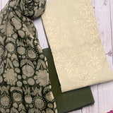 Linen embroidered kurta set