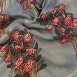 Bed of roses chiffon kalamkari saree