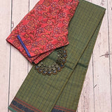 Rudraksh bordered kanchi cotton saree
