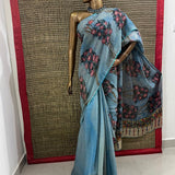 Bed of roses chiffon kalamkari saree