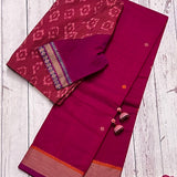 Leheriya bordered kanchi cotton saree