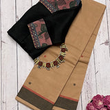 Leheriya bordered kanchi cotton saree