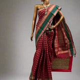 Veldhari checked kanchi cotton saree