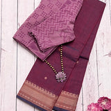 Multi bordered kanchi cotton saree