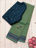 Multi bordered kanchi cotton saree