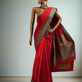 Multi bordered kanchi cotton saree