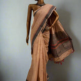 Leheriya bordered kanchi cotton saree