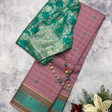 Kimaya checked motif silk saree