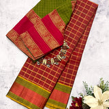 Kimaya checked motif silk saree