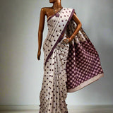 Mila retro polka silk saree
