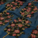 Bed of roses chiffon kalamkari saree