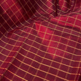 Zari checked Kanchipuram silk fabric