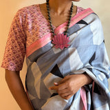 Dustyrose printed cotton blouse