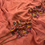 Bed of roses chiffon kalamkari saree